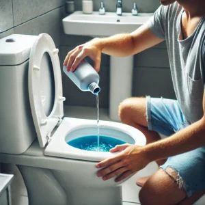 pour dye into toilet tank to check for water leak underground