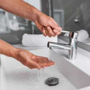 water heater installation allows hot water to flow through faucet