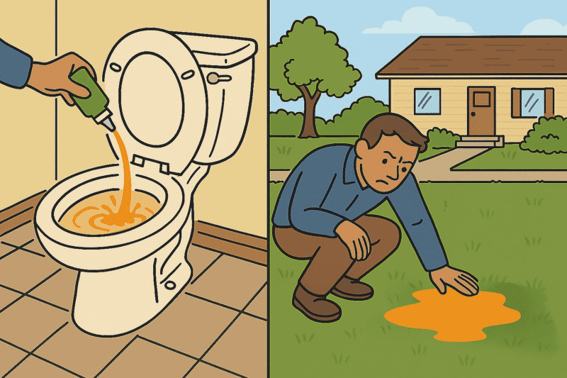 illustration of how to DIY check for a sewer line leak