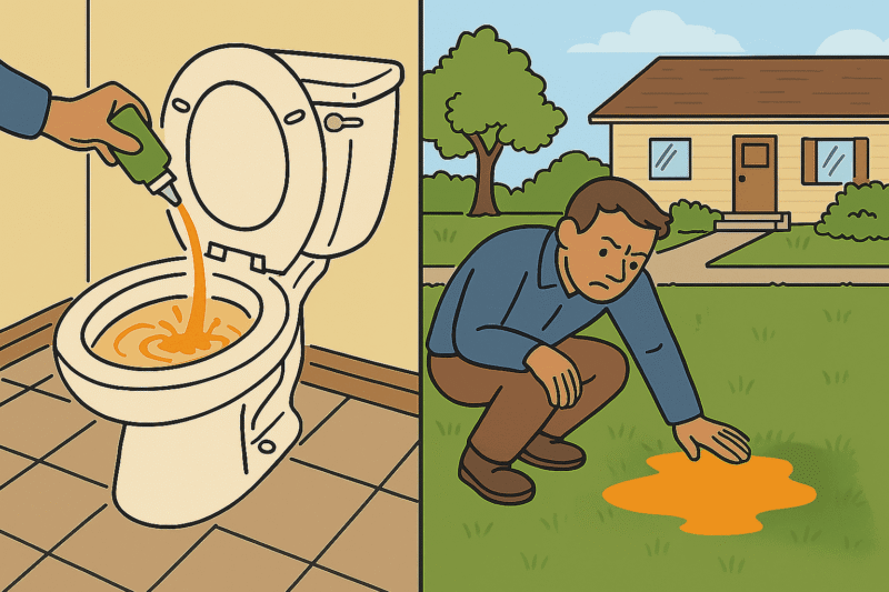 illustration of how to DIY check for a sewer line leak
